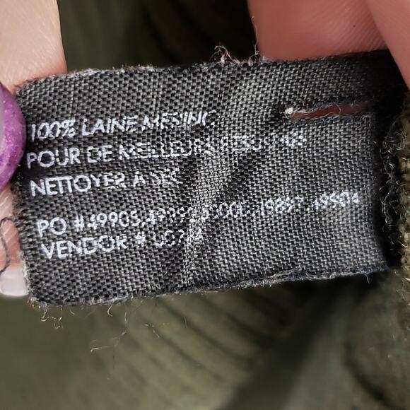 Club Monaco Women's XS‎ Merino Wool Pullover Tunic Sweater Olive Green Earthy - Picture 6 of 8